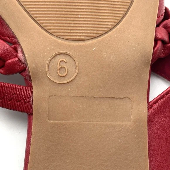 Journee Collection Red Olivea Flats Slides with Foot Straps Cushioned Size 6 - Picture 8 of 10